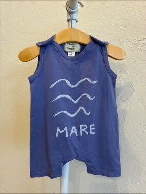 Navy 'Mare' Graphic Baby One-Piece